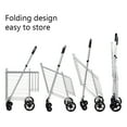 thumbnail image 5 of Costway Folding Shopping Cart Jumbo Basket Rolling Utility Trolley Adjustable Handle New, 5 of 9
