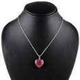 thumbnail image 3 of Gempires Red Strawberry Quartz Heart Necklace, 20mm Heart Pendant, Handmade Jewelry, 20 inch Silver Plated Adjustable Chain, 3 of 6