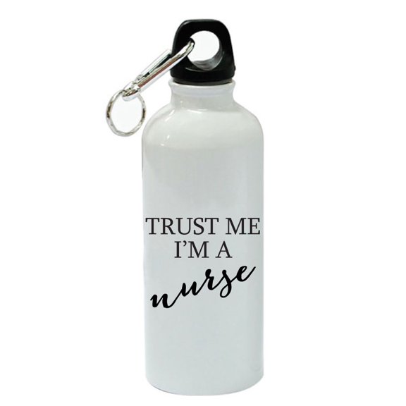 Trust Me I'm A Nurse White Aluminum Sports 20 oz Water Bottle