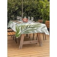 thumbnail image 2 of Outdoor Tablecloth with Umbrella Hole and Zipper, Green Leaves Rectangle Table Cloth 60x84 Inch Waterproof Tablecloth, Summer Botanical Farmhouse Watercolor Leaf Picnic Table Cover for Patio Camping, 2 of 7