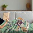 thumbnail image 3 of Vintage Soft Flannel Fleece Throw Blanket, Retro Bowling Game Night with Abstract Background Words Image, Cozy Plush for Indoor and Outdoor Use, 60" x 80", Fern Green Burgundy, by Ambesonne, 3 of 5