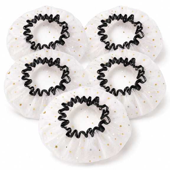 Dog Mesh Head Covers 5 Pcs, Each 3.9 x 2.8 in, Star Pattern Elastic Pet Face Snoods for Small Dogs, Helps Discourage Licking and Scavenging