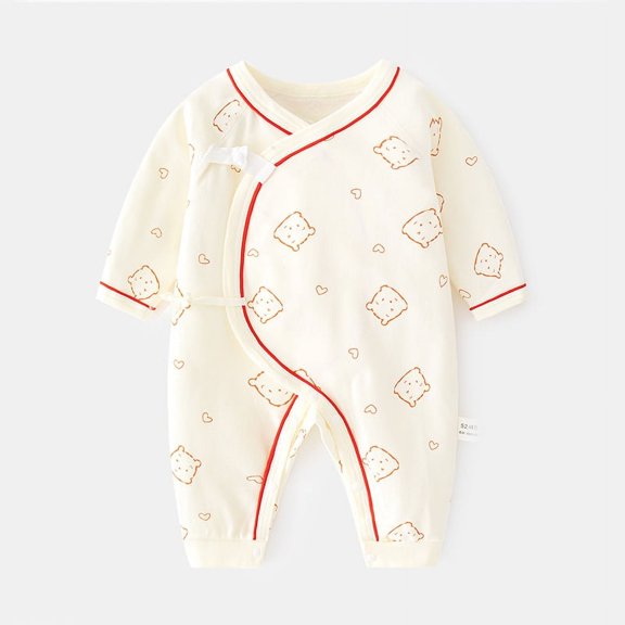 Yidarton Newborn Jumpsuit Autumn/winter Cotton Baby Printed Boneless Clothes Newborn Monk Clothes Baby Spring And Autumn Ha Clothes