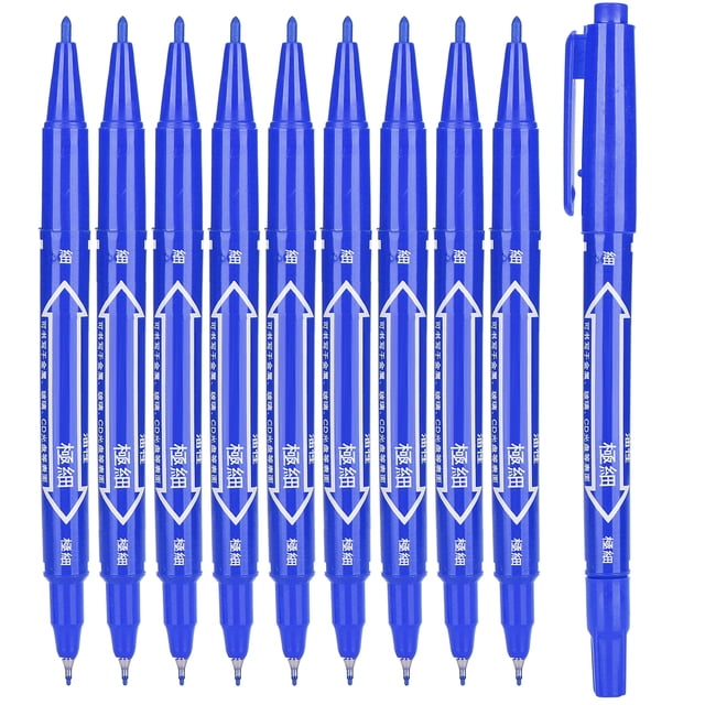 Marker 10pcs QuickDrying Marker Pen DoubleEnd Art Drawing Writing Colored Marker SetBlue