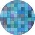 thumbnail image 1 of Ahgly Company Indoor Round Patterned Windows Blue Area Rugs, 8' Round, 1 of 6