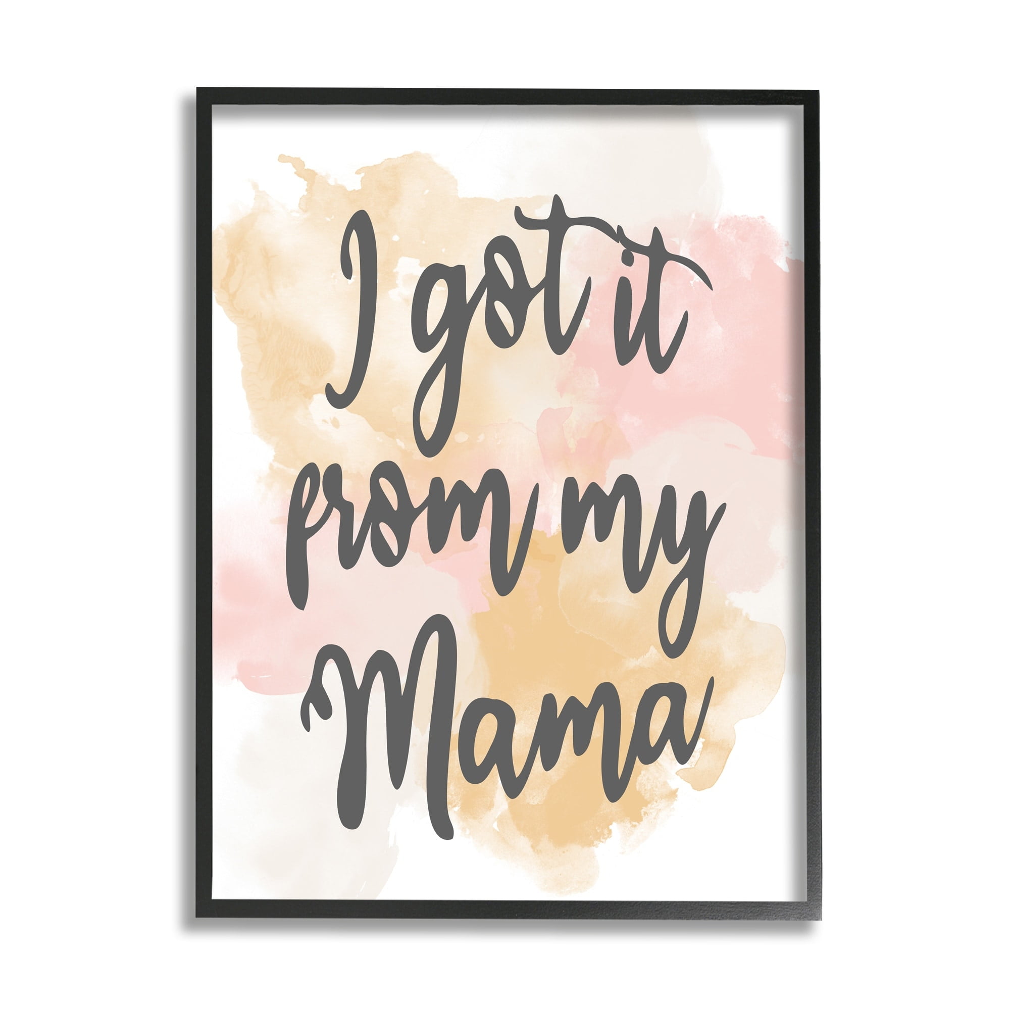 Stupell Industries Got It From My Mama Watercolor Effect Calligraphy Framed Wall Art, 16 x 20, Design by Kim Allen