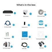 Reolink 8MP 8CH NVR Dome PoE Camera System Security Smart Home Detect 2TB HDD 24/7-Record 4Pcs 800D4