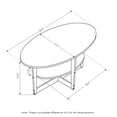 thumbnail image 3 of Furinno Jaya 2-Tier Round Coffee Table, Small Rustic Brown Coffee Table with Storage Shelf, Oval Center Table for Living Room, Bedroom, Home Office, Brown Walnut, 3 of 5