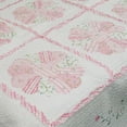 thumbnail image 4 of Daisy Field 100% Cotton 3PC Floral Vermicelli-Quilted Embroidered Patchwork Quilt Set (King Size), 4 of 6