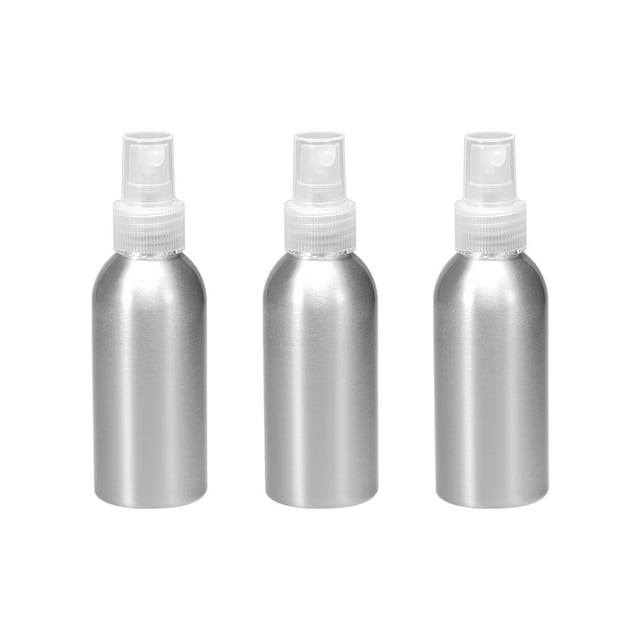 Unique Bargains 3 pcs 3oz/100ml Aluminium Spray Bottle with Clear Fine Mist Sprayer Empty Refillable Container Travel Bottle