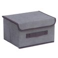 thumbnail image 3 of Cubo de almacenamiento, caja de almacenamiento plegable con tapa, cesta de almacenamiento de tejida organizador contenedor de cajones plegable S gris Soledad contenedor de almacenamiento con tapa, 3 of 6