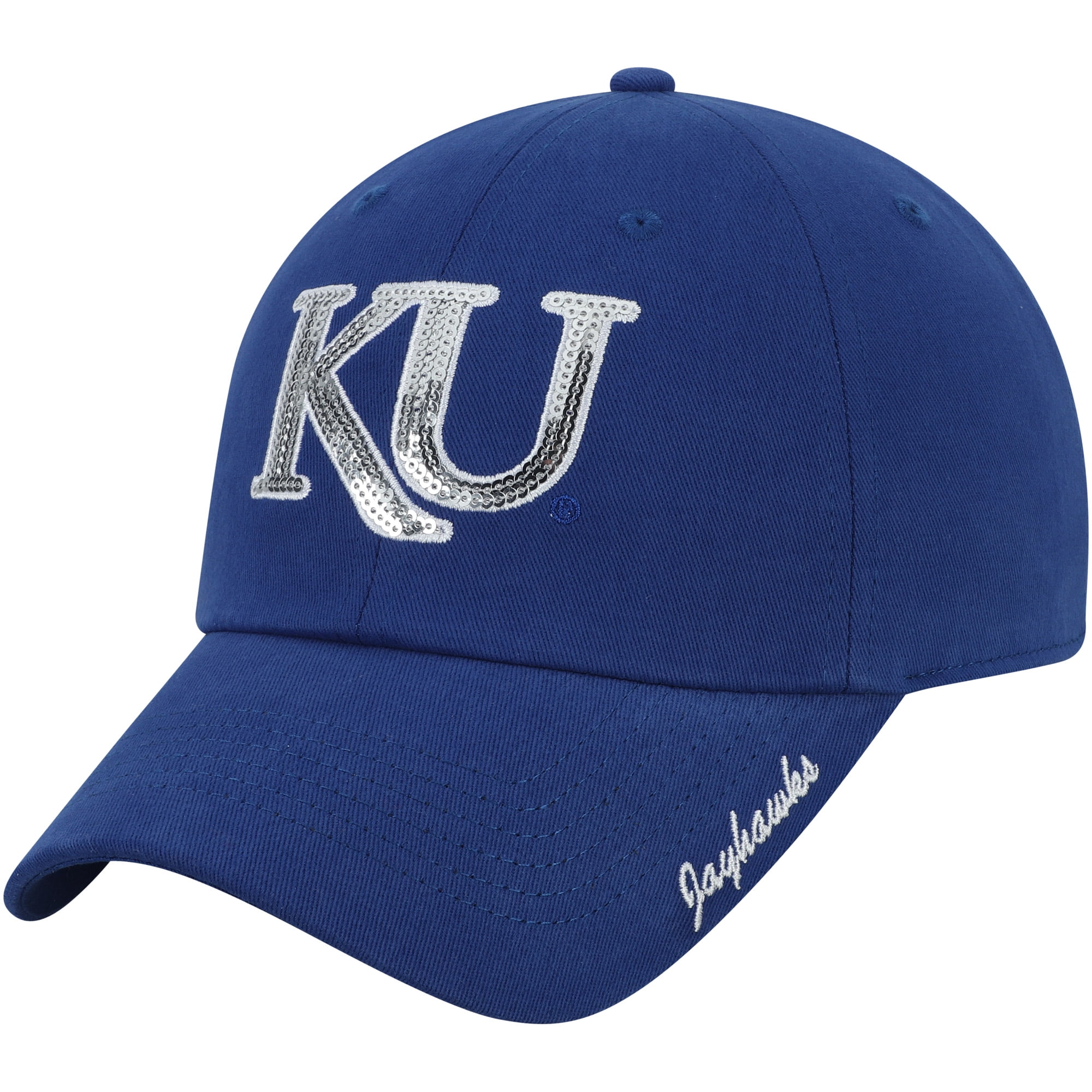 Women's Royal Kansas Jayhawks Sparkle Adjustable Hat OSFA
