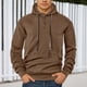 thumbnail image 1 of MHFRRA Sudadera con Capucha de Manga Larga para Hombre, Estilo Informal, Deportivo, Holgado, de Color Liso Café, 1 of 8