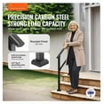 thumbnail image 2 of 2 PCS Outdoor Handrails for Steps - Black Square Tube Railing for Porch Deck, Senior Safety Handrail - Strong Support, Adjustable Angle, 2 of 7