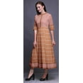 thumbnail image 3 of Bimba Orange Geometric Tie-Dye Long A Line Anarkali Dress For Women Classic Printed Indian Kurtis Tunic-XSmall, 3 of 5