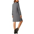 thumbnail image 3 of INSPIRE CHIC Women's Fall Casual Long Sleeve Tunic Top Dress Button Lapel Pullover Flowy Dress with Pockets, 3 of 5