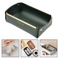 thumbnail image 1 of Caja de almacenamiento de escritorio Soledad de cuero PU verde, 1 of 10
