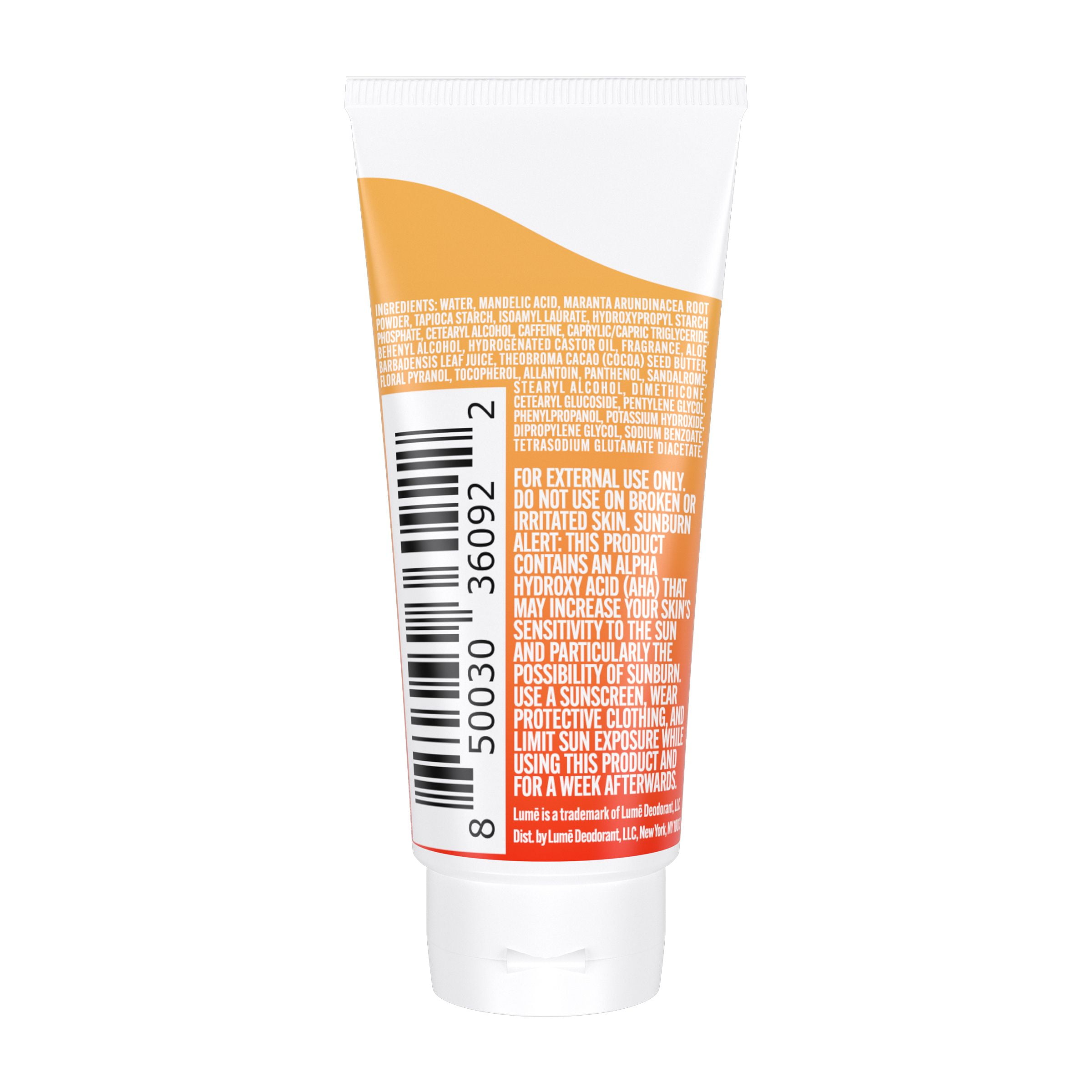 (3 pack) Lume Whole Body Women’s Deodorant - Trial Size Invisible Cream Aluminum Free - Clean Tangerine - .5oz Tube