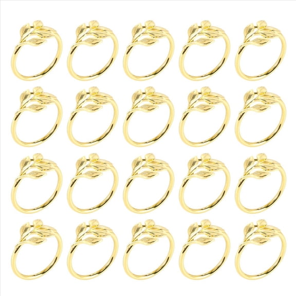 20Pcs Napkin Rings - Gold Napkin Ring for Table Napkins - Holiday Napkin Rings Fall Napkin Rings for Party