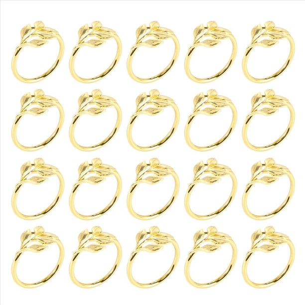 20 Servilleteros de Hojas Doradas, Servilletero Dorado para Servilletas de Mesa, Servilleteros de Vacaciones, Servilleteros de OtoñO para Fiesta