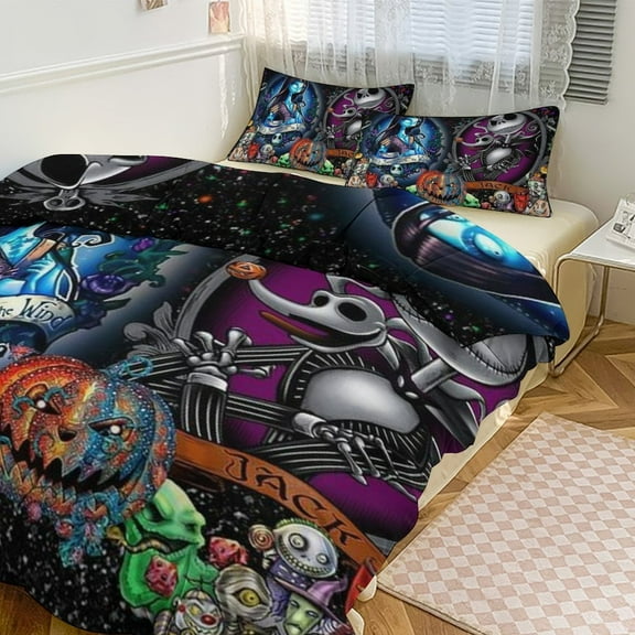 The Nightmare Before Christmas Bedding Set Twin Size Bedding Set Contains One Duvet Cover and two pillowcases The Nightmare Before Christmas merch Halloween Decor