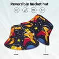 thumbnail image 5 of Kll Dinosaurs In Space Bucket Hat For Women Men Packable Travel Beach Sun Hat Outdoor Rave Accessories Reflective Fisherman Cap, 5 of 9