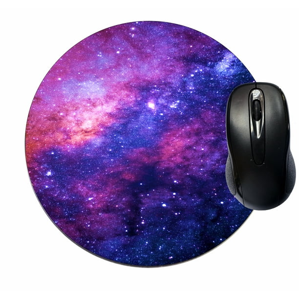 Mouse Mat Pad Mousepad Cute Desk Round Circle Mousemat Mouse Pad Galaxy Pink Purple Sky