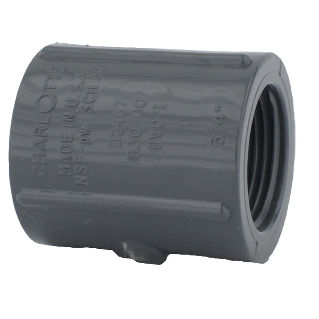 Acoplamiento de presión Charlotte Pipe PVC SCH 80 de 3/4 pulgadas