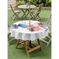 thumbnail image 5 of Outdoor Tablecloth with Umbrella Hole Zipper Blue Butterfly Round Tablecloth 60" Waterproof Outside Table Cloth Watercolor Spring Blossom Nature Flowers Patio Table Cover Tablecloths for Picnic Party, 5 of 8