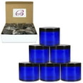 thumbnail image 1 of 120G/120ML 4 Oz High Quality Light Sensitive Cosmetic Sample Jars - Cobalt Blue with Black Lids, 1 of 3