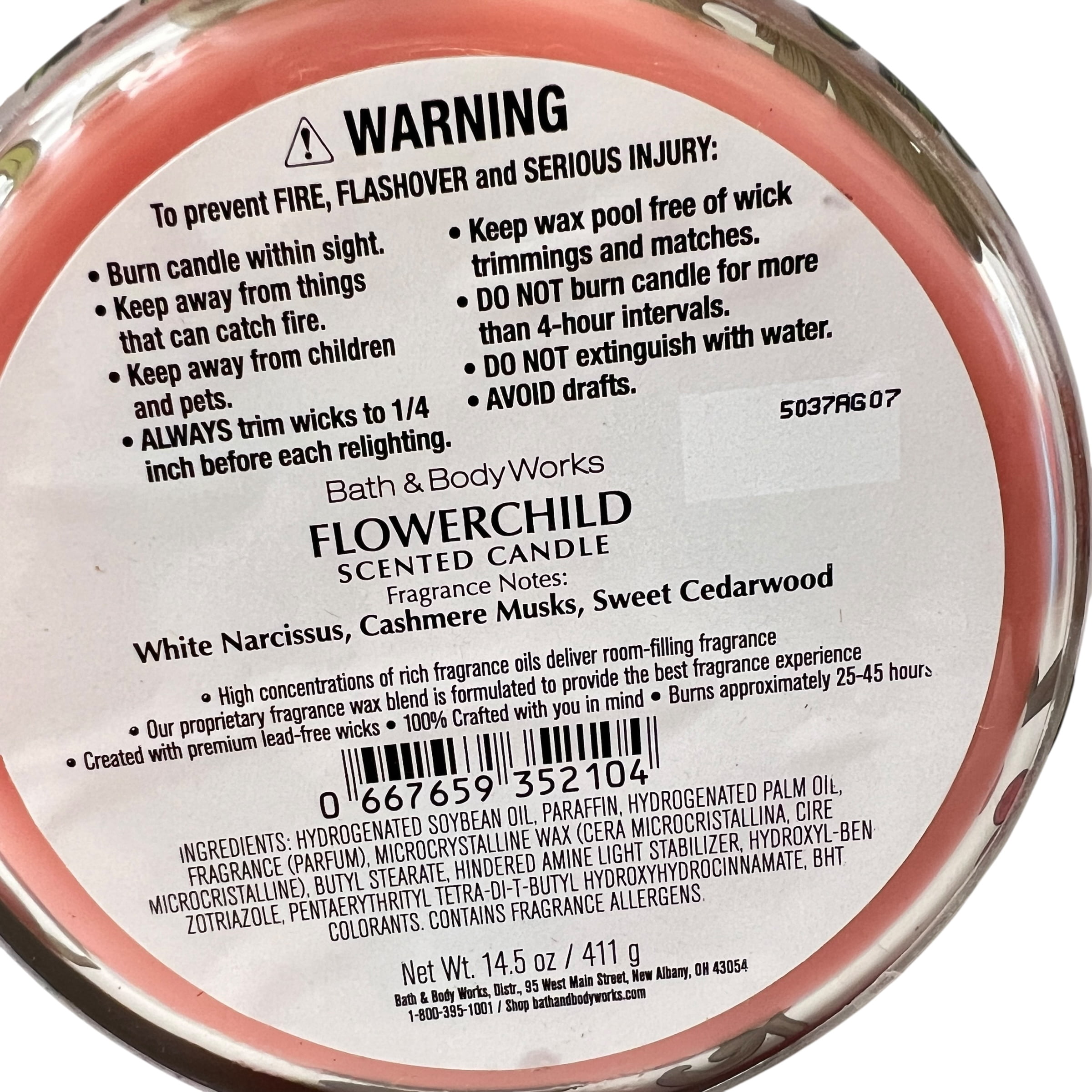 Bath & Body Works Flowerchild Scented 3 Wick Candle 14.5 oz