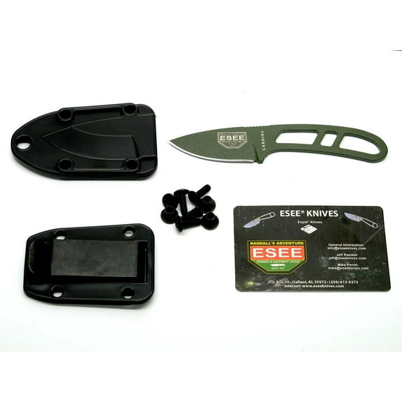 ESEE Knives Candiru Fixed Blade Knife 2" Drop Point 1095 Powder Coat Blade 1095 Handle Olive Drab