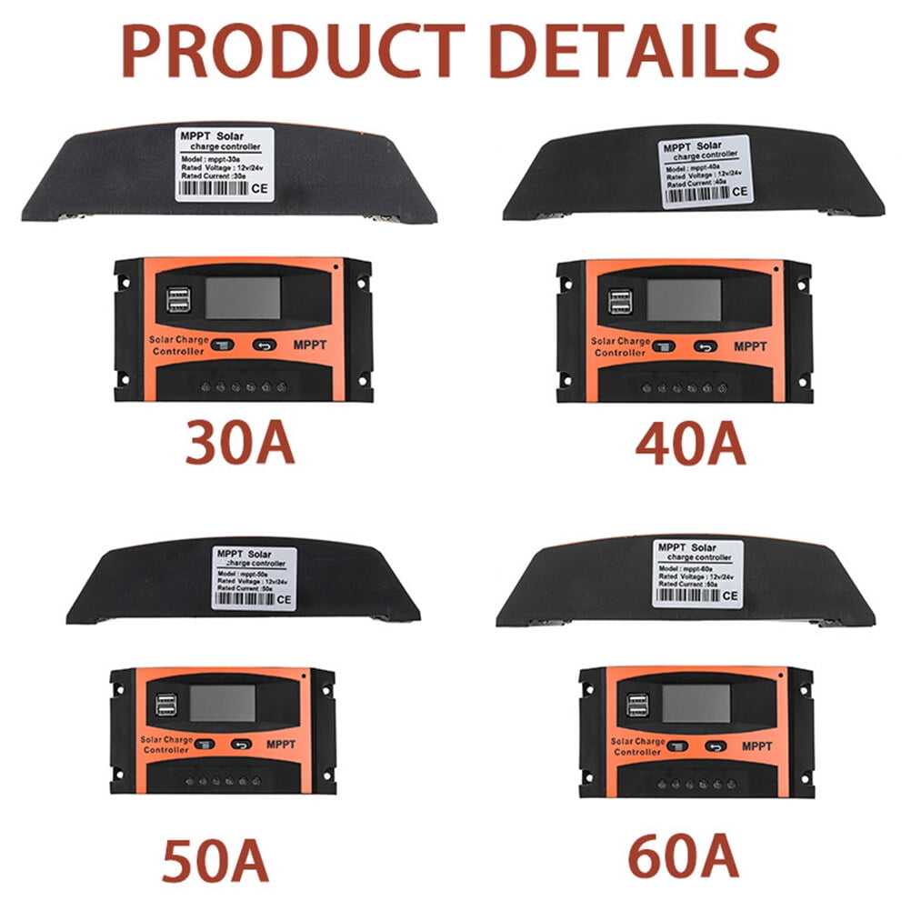 Solar controller 50A MPPT Solar Charge Controller 12V 24V Auto LCD Dual