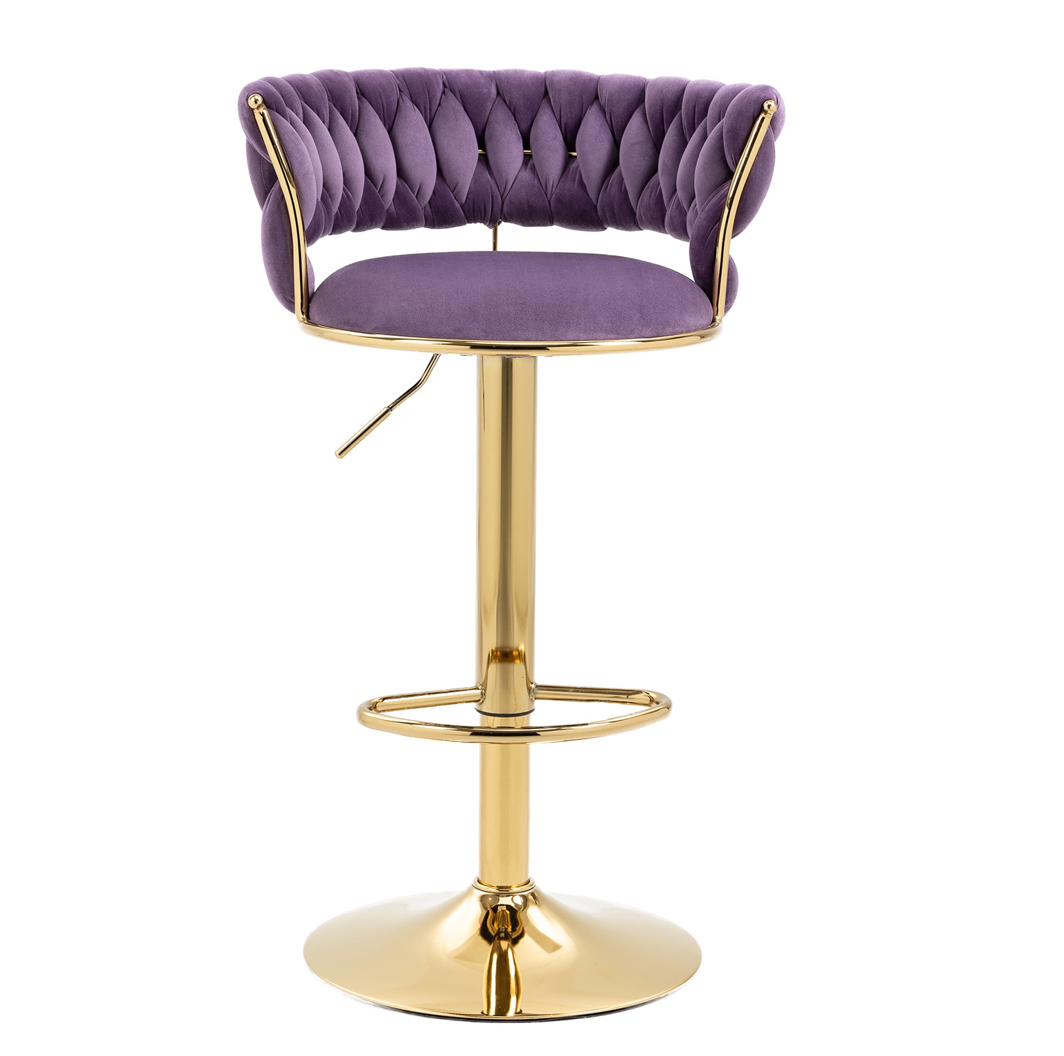 Round Kitchen High Bar Chairs Velvet Bar Stool Chair Set of 1 Height