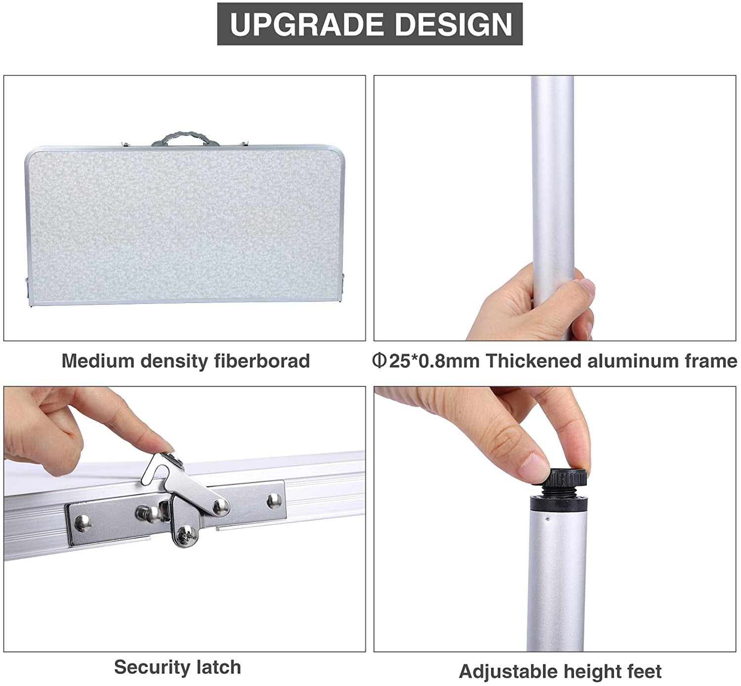 Lineslife 32" Square Folding Card Table, Lightweight Portable Fold in Half Small Card Tables for Adults Indoor Outdoor Use, White