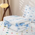 thumbnail image 5 of Homewish Cartoon Cute Bowtie Zipper Full Size Comforter Sets with Fitted Sheet and 2 Pillowcases For Kids,Blue Bowknot Print Zipper Bedding Set,Reversible,4-Piece, 5 of 7