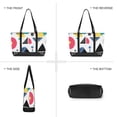 thumbnail image 6 of FORMRS Canvas Laptop Tote Bag for Women with 15.6" Computer Compartments Shoulder Handbag, Black Retro Pattern, 6 of 7