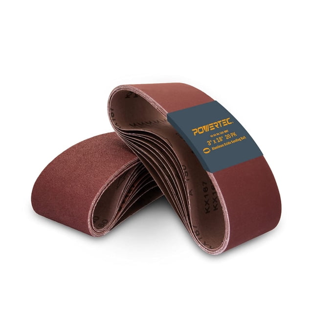 Cintas de lijado POWERTEC de 3 x 18 cm, 5 unidades de grano 40/60/80/120