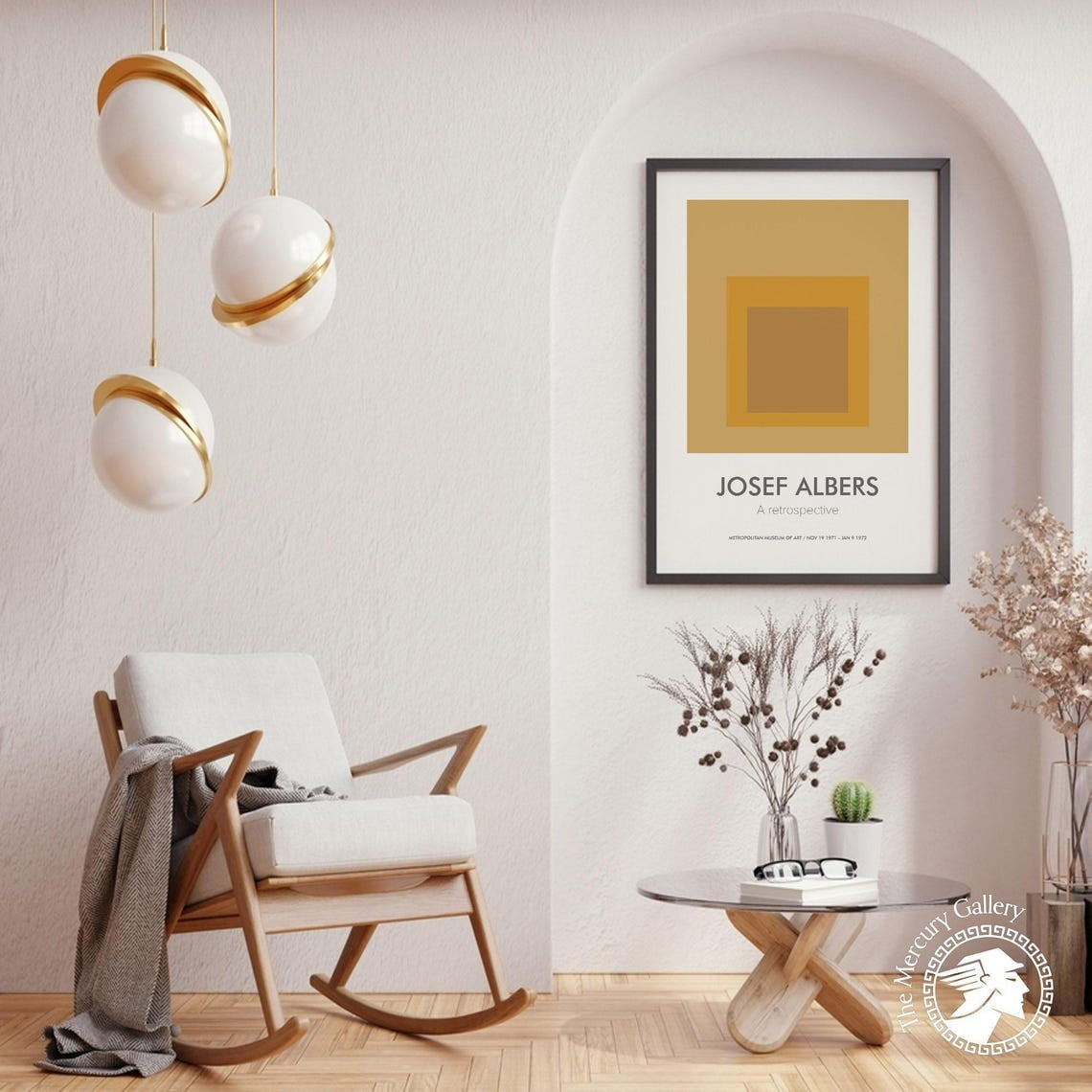 Josef Albers Inspired Wall Art Geometric Minimalist Modern Interior Decoration Artwork Living Room Bedroom Office