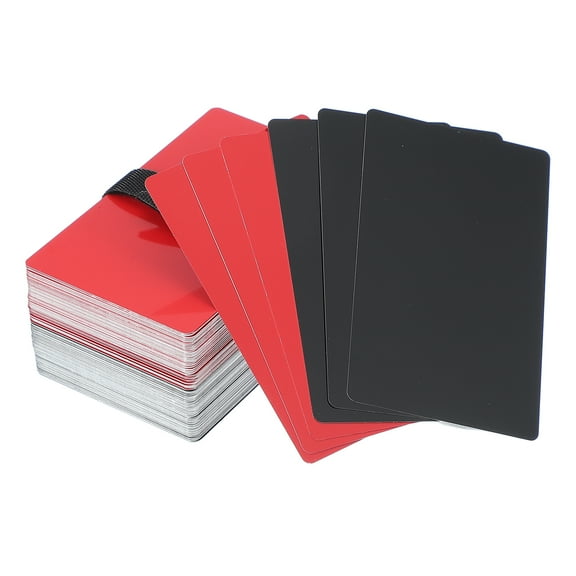 Uxcell Metal Business Card Blanks, 0.21mm Thick 3.4x2.1" Anodized Aluminum Blank Business Cards Bright Black/Red 200 Pcs