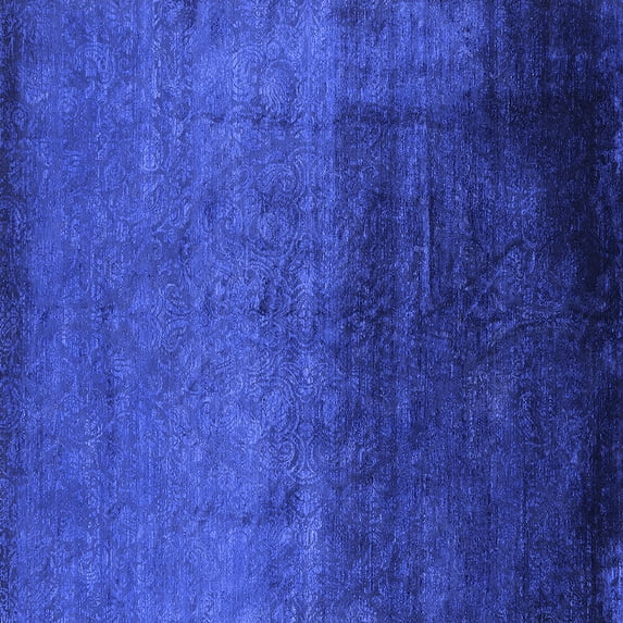 Ahgly Company Indoor Square Oriental Blue Industrial Area Rugs, 7' Square