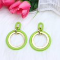 thumbnail image 3 of Kkkded Candy-colored Drop Earrings Circle Stitching Hollow Stud Earrings - Acrylic Hoop Splicing, Colorful Contrast Geometric, Lightweight Dangle Jewelry, 3 of 6