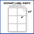 thumbnail image 2 of EcoSwift Brand Premium Self Adhesive Shipping Labels for Laser & Inkjet Printers, 3.3 in. x 4 in., 6 UP, White, 3 1/3 x 4, Pack of 6 Labels, 1 sheet, 2 of 4