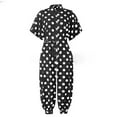 thumbnail image 4 of Babysbule Women's Pants Woman's Dots Printing Short Sleeve Button Rompers Trousers Casual Fashion, 4 of 5