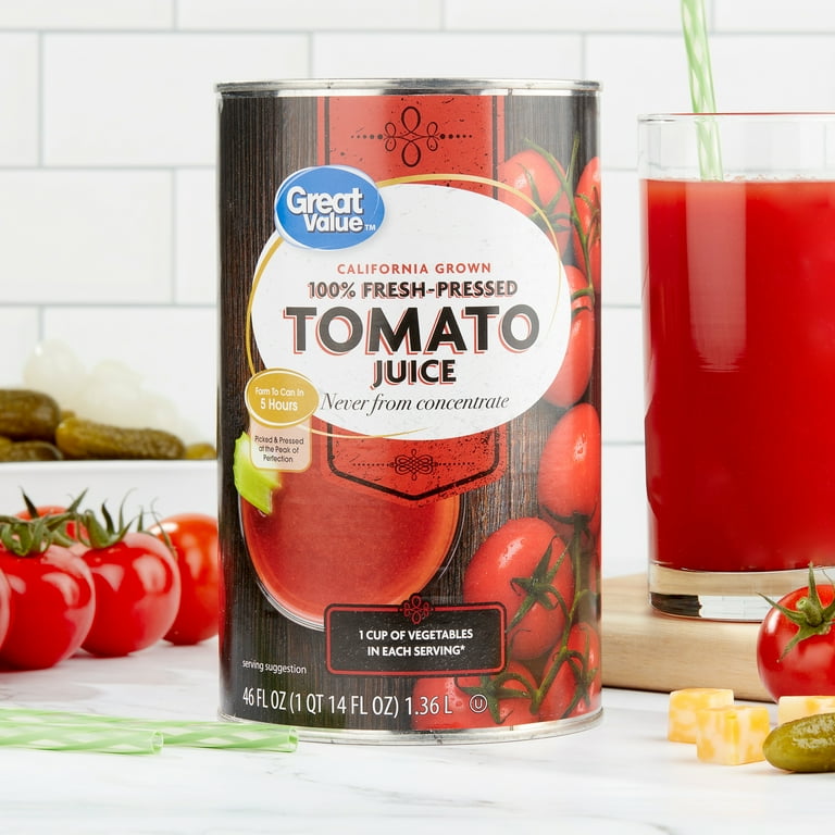 Great Value 100 Fresh Pressed Tomato Juice 46 fl oz Walmart