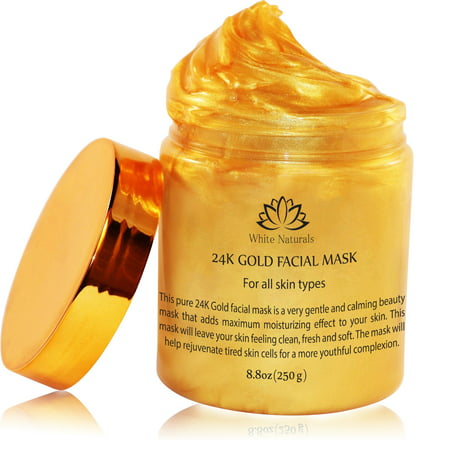 24K Gold Facial Mask By White Naturals:Rejuvenating Anti-Aging Face Mask For Flawless Skin-Reduces Fine Lines,Clears Acne, Minimizes Pores, Moisturizes And Firms Up Your Facial