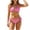 Hot Pink, variant on Women's Ruffle Bikini Swimsuit Two Piece Lace Up Striped Swimwear Solid Color Beach Vacation Pool Party, Hot Pink S