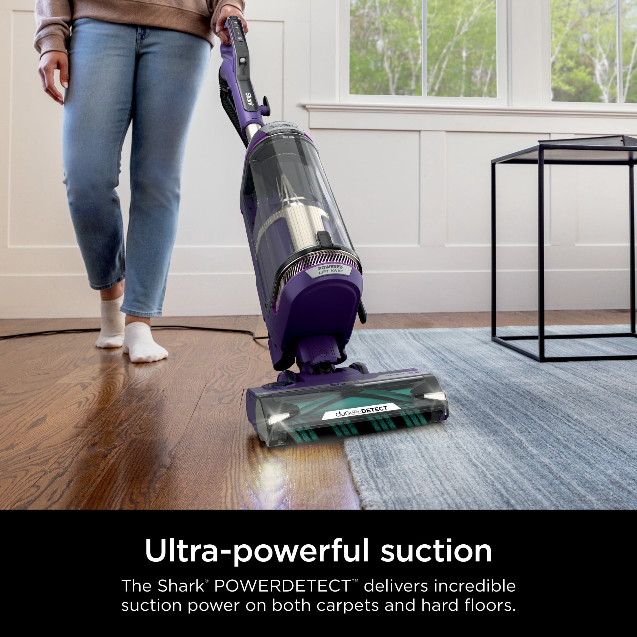 Shark PowerDetect Upright Vacuum, Pet Friendly, DuoClean Detect Technology, Self-Cleaning Brushroll, Purple AZ4002