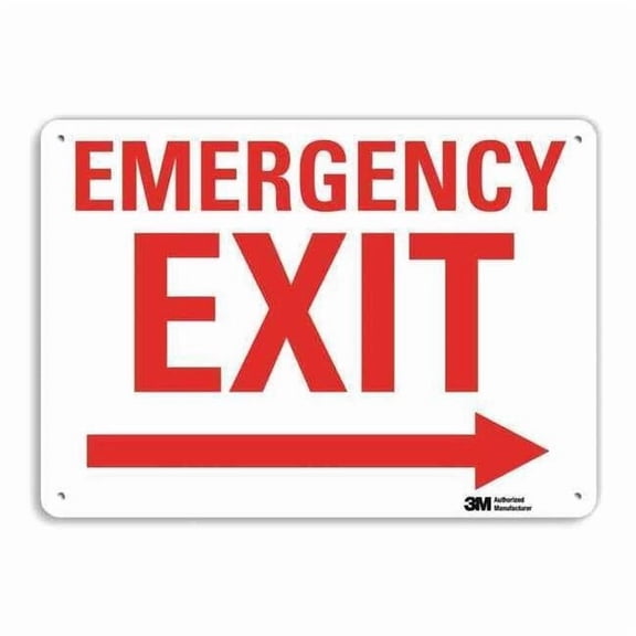 Lyle Emergency Sign,7 in x 10 in,Aluminum U7-1077-RA_10X7