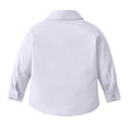 thumbnail image 6 of Lullu Boys Long Sleeve Button Down Shirt Solid Basic Pocket Shirts Unisex Tops, White, 6 of 6